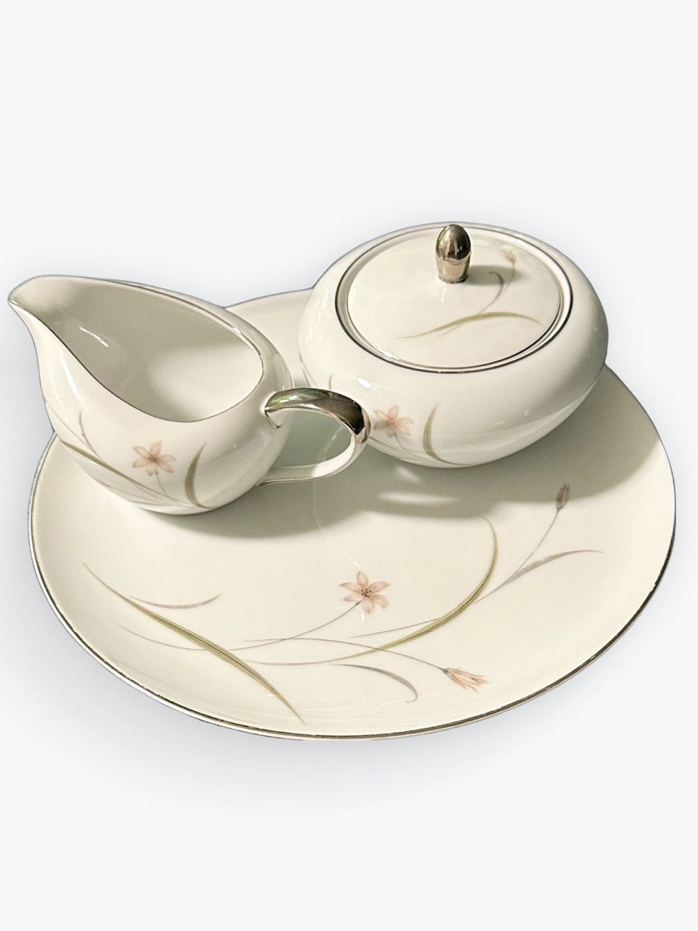 Floral Vintage 70/80s Discontinued “Astrea” Mikasa Pink Flowers 4-Pc Serving Set